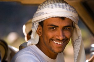 Socotran man wearing the traditional head scarf, Socotra Island, Yemen
